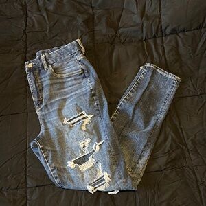 Distressed Blue Jeans